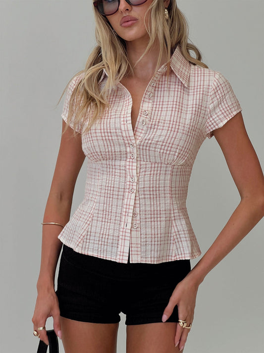 Clara Plaid Top