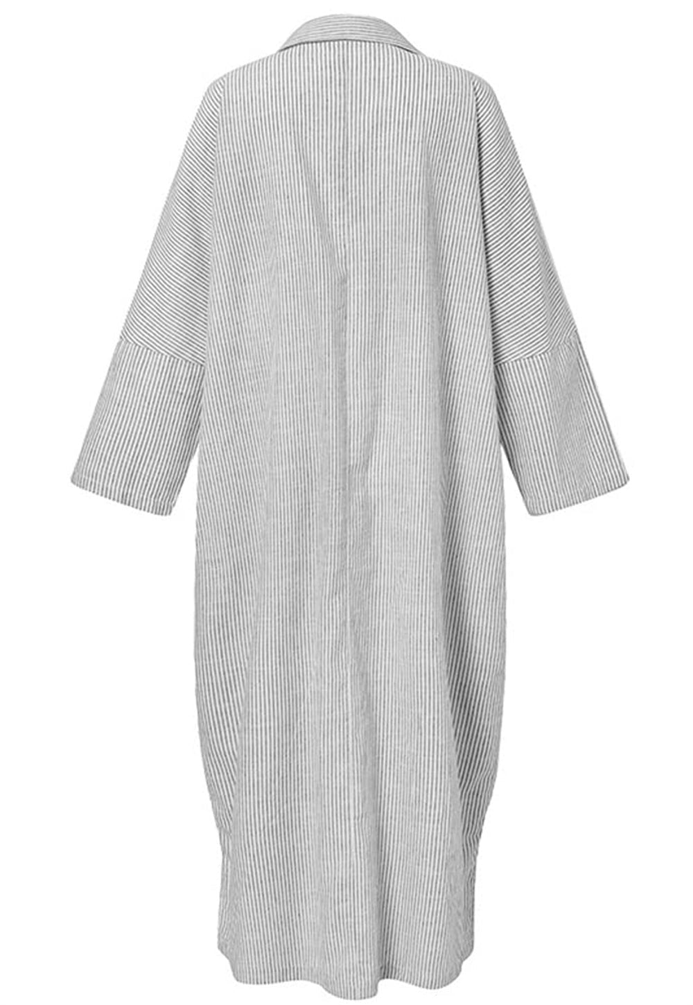 Riviera Breeze Oversized Striped Maxi Shirt Dress